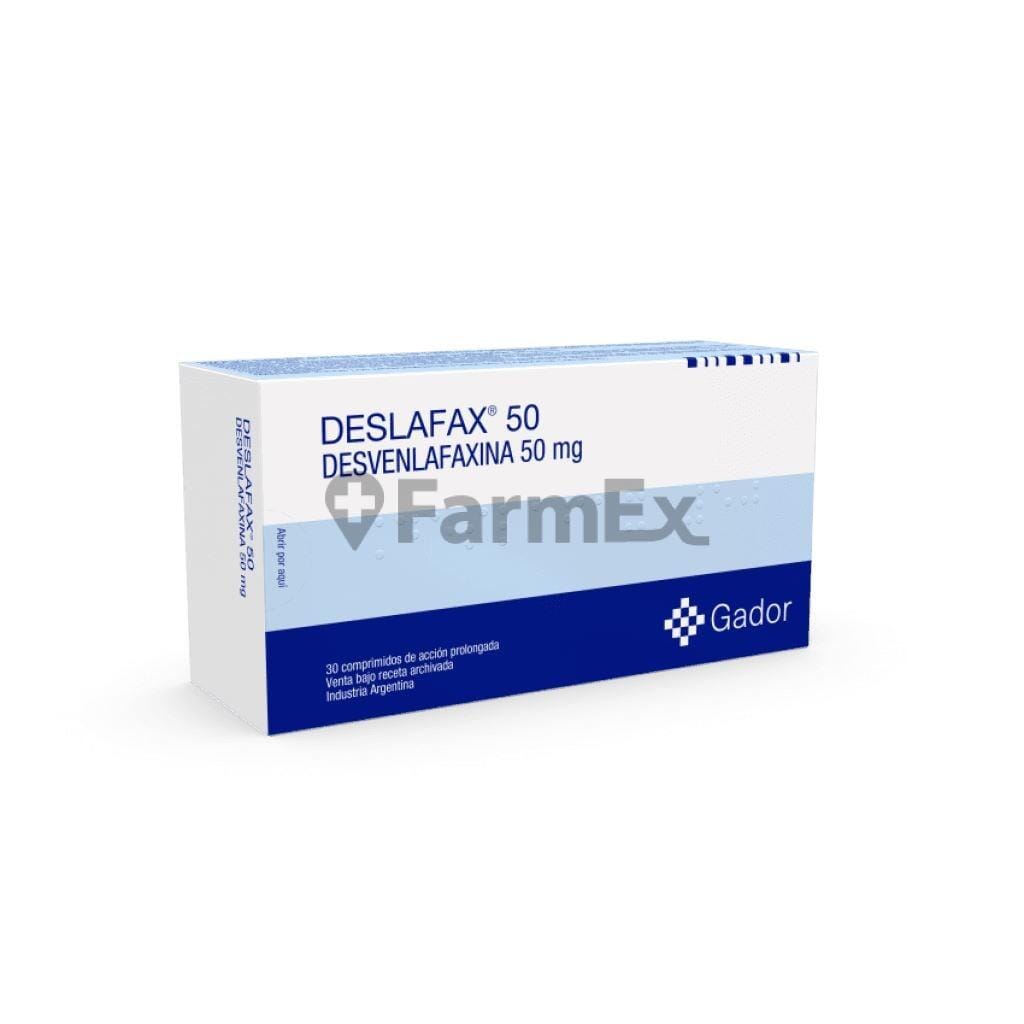 Deslafax 50 mg LP x 30 comprimidos susc-1 de 6 meses Farmex-Suscripciones-Persistente